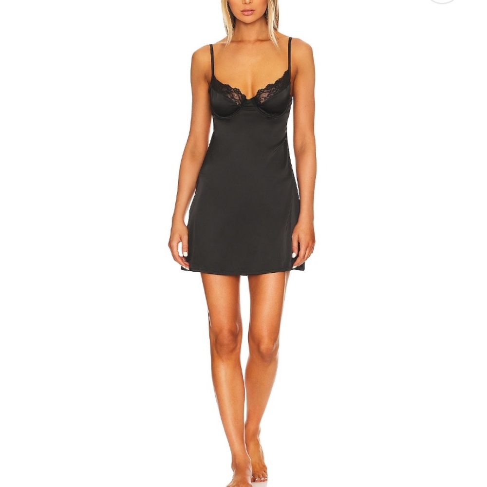 Sienna Slip Dress in black